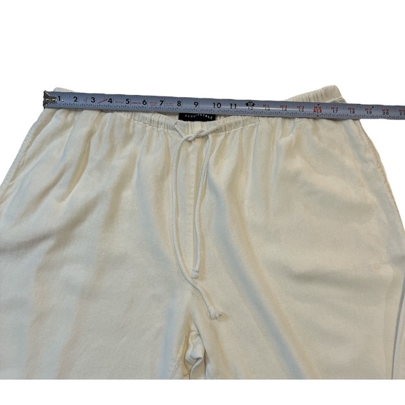 Aeropostale Linen Wide Leg Pants, Pull On Adjustible Drawstring, White, Size XL - Picture 5 of 9